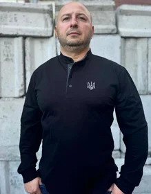 Прикольные футболки: Сорочка-поло Тризуб з комірцем-стійкою.